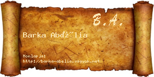 Barka Abélia névjegykártya
